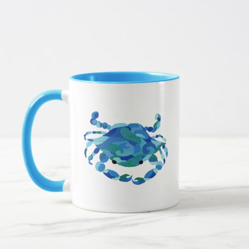 Blue Crab Watercolor Coffee Mug