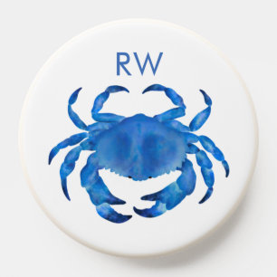 Blue Crab Watercolor Personalized PopSocket