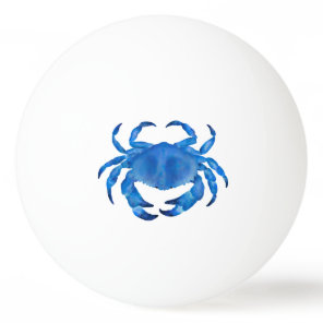 Blue Crab Watercolor Ping Pong Ball