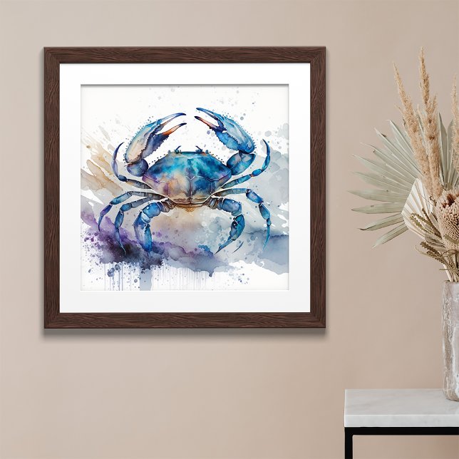 Blue Crab Watercolor Poster (Creator Uploaded)