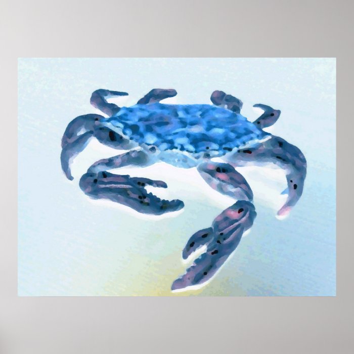 Blue Crab Watercolor Print