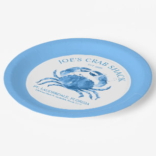 Blue Crab Watercolors illustration Paper Plates