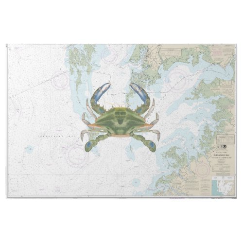 Blue Crab with Chesapeake Bay Nautical Chart Gallery Wrap