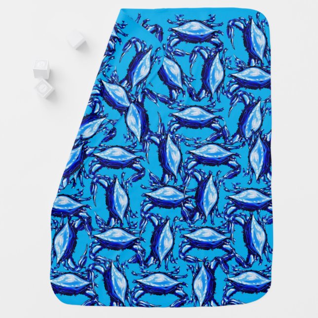 Blue Crabs Baby Blanket (In Situ)