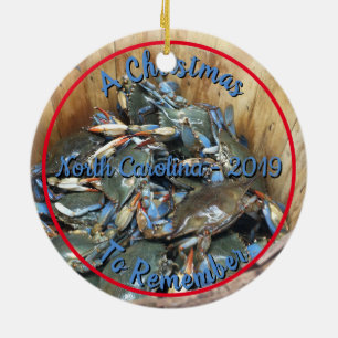 Blue Crabs - Christmas in North Carolina Ceramic Ornament