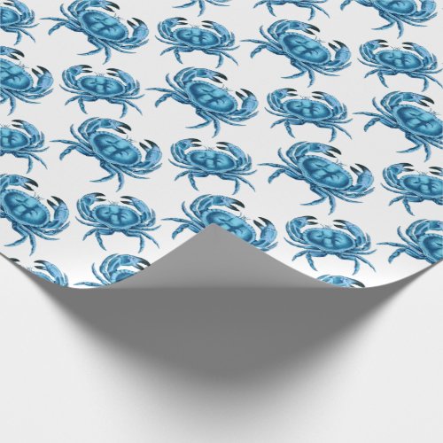 Blue Crabs Classic Seaside Pattern Wrapping Paper