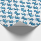 Blue Crabs Gift Wrap Sheet, 20x29 — Beachy Heavy Duty Wrapping Paper