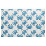 Blue Crabs Coastal Seaside Pattern Fabric
