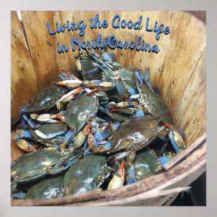 Blue Crabs - Living the Good Life in North Carolin Poster