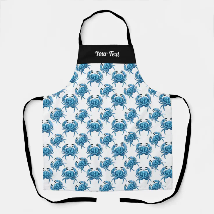Blue Crabs Pattern Fresh Seafood Apron Zazzle