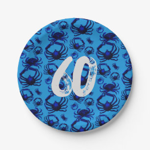 Blue Crabs Pattern Paper Plates