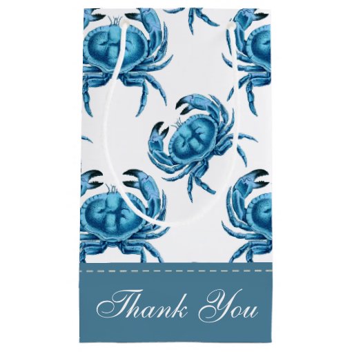 Blue Crabs Seaside Pattern Small Gift Bag Zazzle