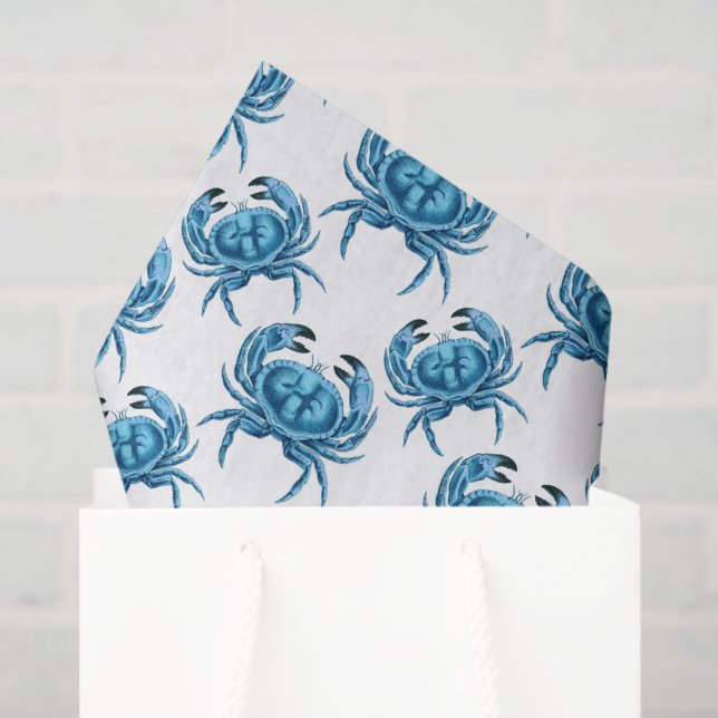 Blue Crabs Seaside Pattern Tissue Paper (Gift Bag)