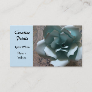 Blue Crafted Rose Designer Business Card