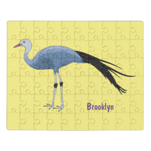 Blue crane bird cartoon illustration jigsaw puzzle