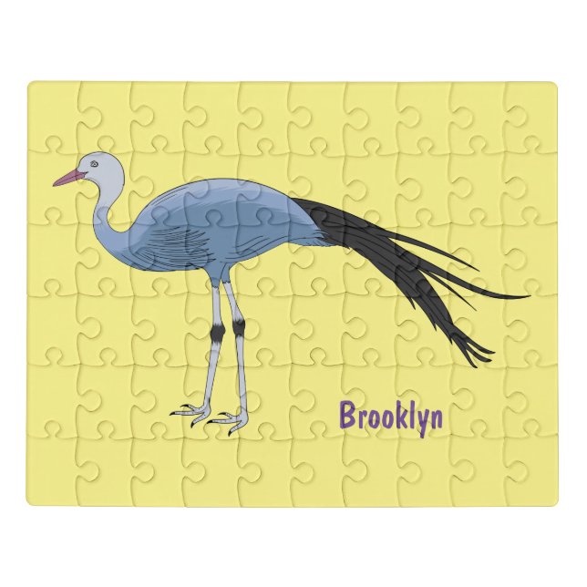 Blue crane bird cartoon illustration jigsaw puzzle (Puzzle Horizontal)
