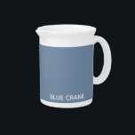 Blue Crane blue color name Beverage Pitcher<br><div class="desc">Blue Crane blue color name</div>