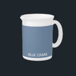 Blue Crane blue color name Beverage Pitcher<br><div class="desc">Blue Crane blue color name</div>