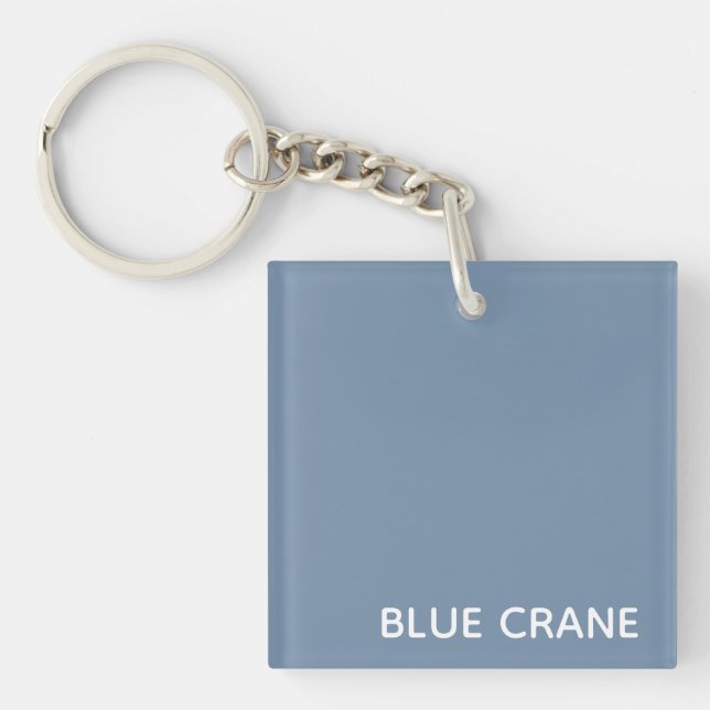 Blue Crane blue color name Keychain (Front)