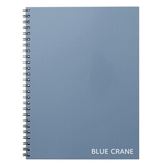 Blue Crane blue color name Notebook (Front)
