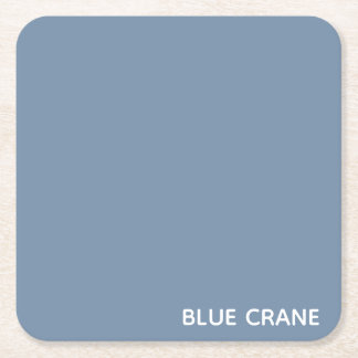 Blue Crane blue color name Square Paper Coaster