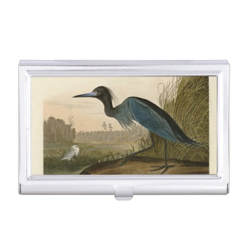 Blue Crane Heron Audubon Painting Business Card Case