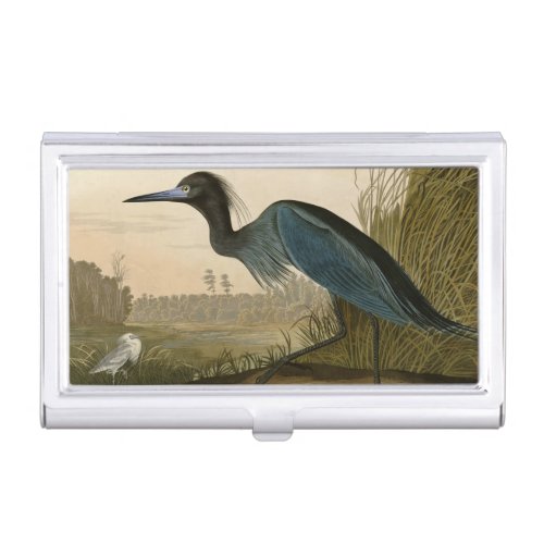 Blue Crane Heron Audubon Painting Business Card Case