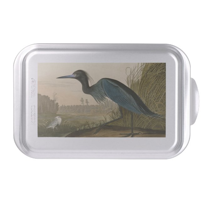 Blue Crane Heron Audubon Painting Cake Pan (Front)