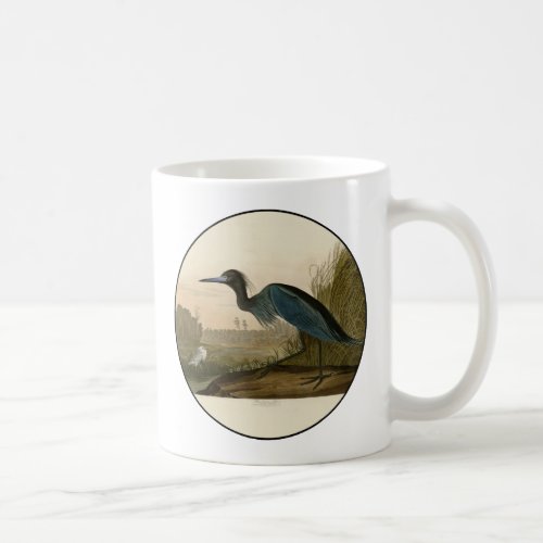 Blue Crane Heron Audubon Painting Coffee Mug