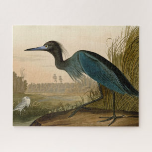 Blue Crane Heron Audubon Painting Jigsaw Puzzle