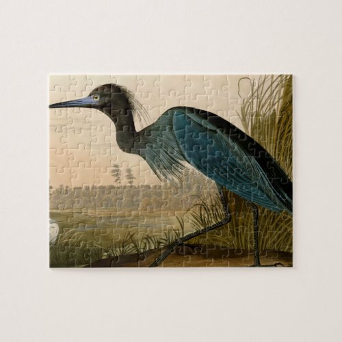 Blue Crane Heron Audubon Painting Jigsaw Puzzle