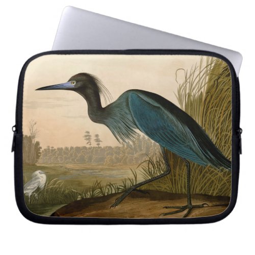 Blue Crane Heron Audubon Painting Laptop Sleeve