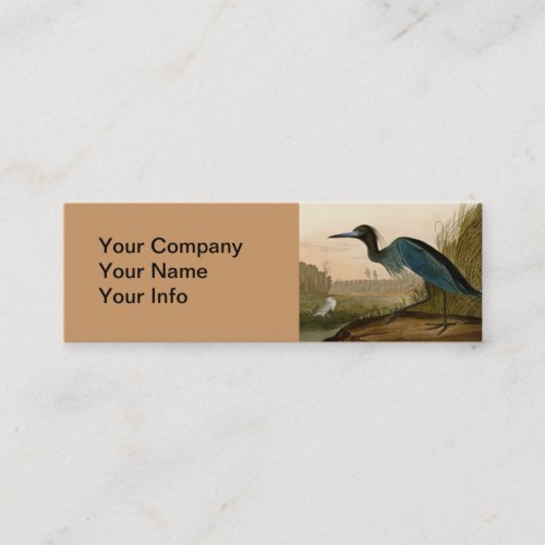 Blue Crane Heron Audubon Painting Mini Business Card