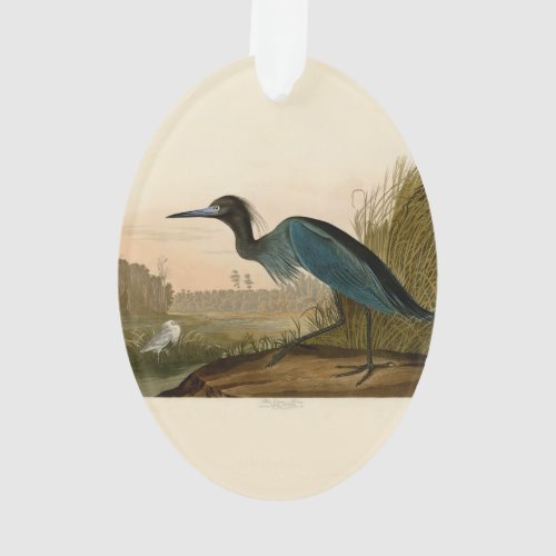 Blue Crane Heron Audubon Painting Ornament