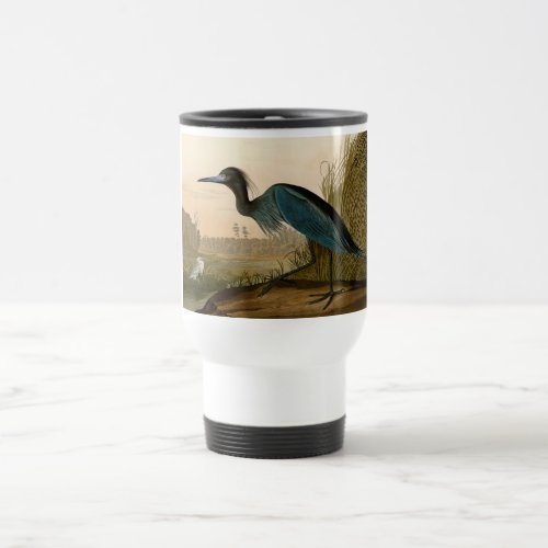 Blue Crane Heron Audubon Painting Travel Mug