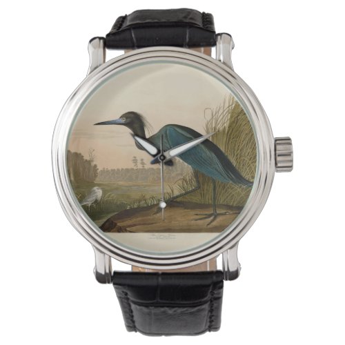 Blue Crane Heron Audubon Painting Watch