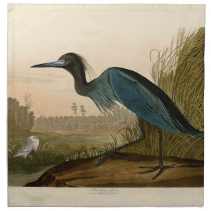 Blue Crane Heron Audubon Print Coastal Art Napkin