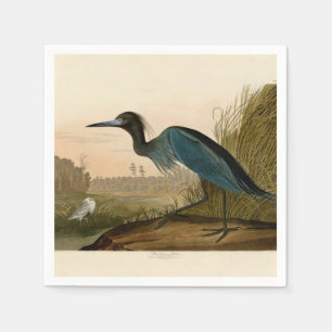 Blue Crane Heron Audubon Print Coastal Art Paper Napkins