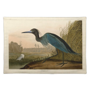 Blue Crane Heron Audubon Print Coastal Art Placemat