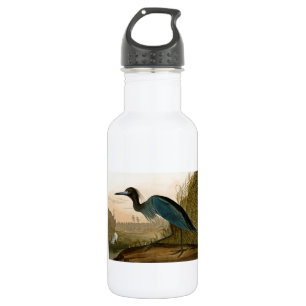 Blue Crane Heron Audubon Print Coastal Art Stainless Steel Water Bottle