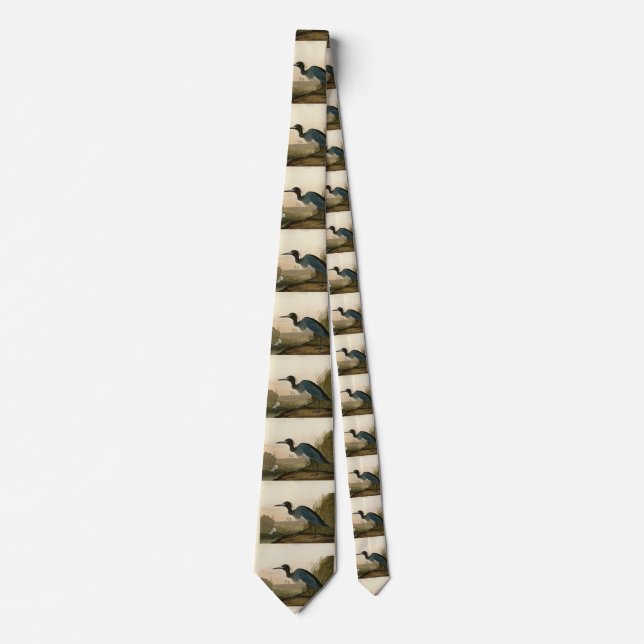 Blue Crane, Heron, from Audubon's Birds of America Neck Tie (Front)