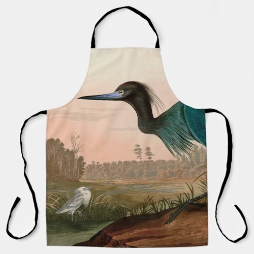 Blue Crane or Heron Birds of America Audubon Print Apron