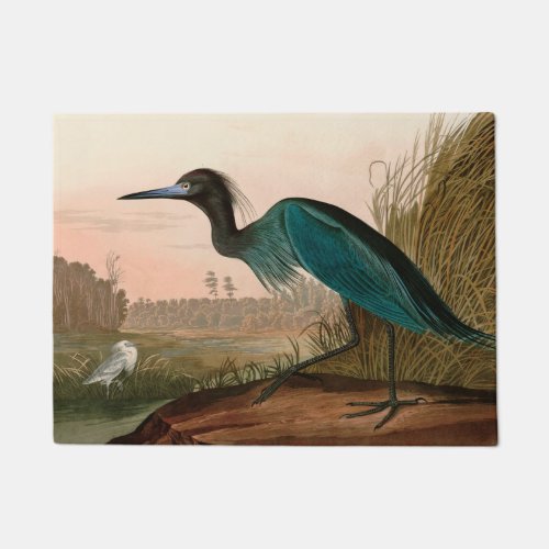Blue Crane or Heron Birds of America Audubon Print Doormat