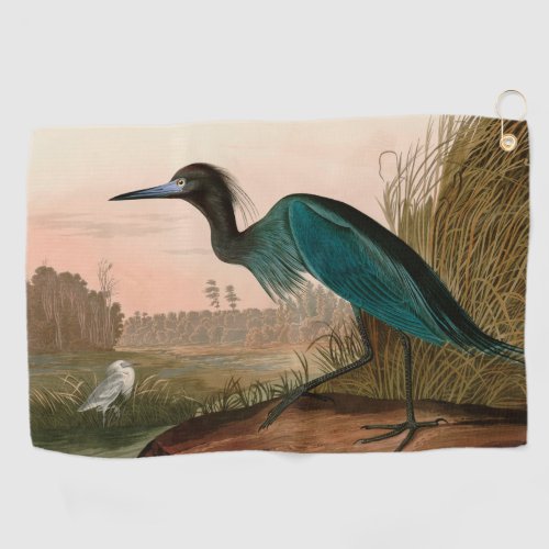 Blue Crane or Heron Birds of America Audubon Print Golf Towel