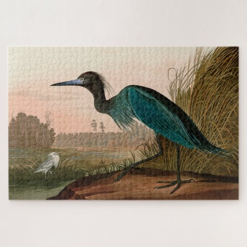 Blue Crane or Heron Birds of America Audubon Print Jigsaw Puzzle