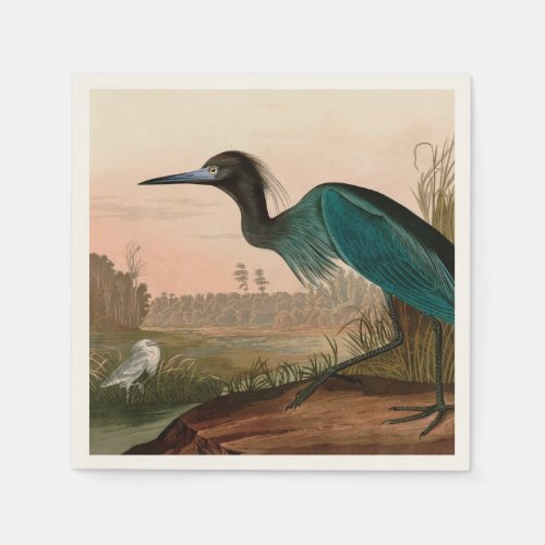 Blue Crane or Heron Birds of America Audubon Print Napkins