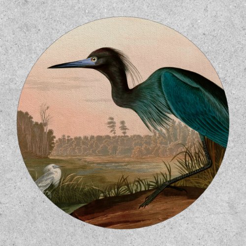 Blue Crane or Heron Birds of America Audubon Print Patch