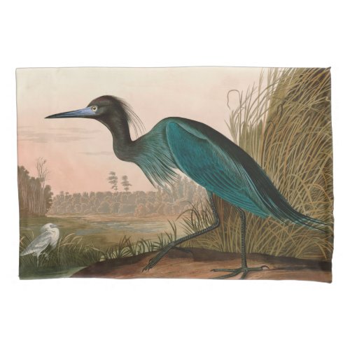 Blue Crane or Heron Birds of America Audubon Print Pillow Case