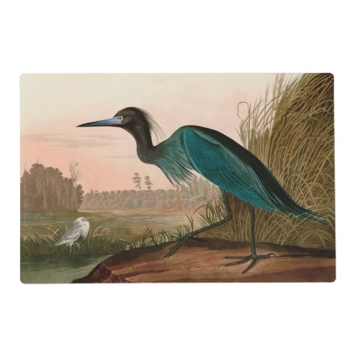 Blue Crane or Heron Birds of America Audubon Print Placemat