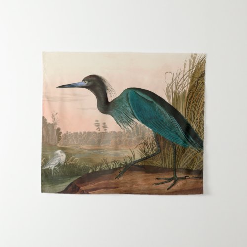 Blue Crane or Heron Birds of America Audubon Print Tapestry